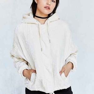 Silence + Noise Geo Quilted Velvet Hooded Jacket